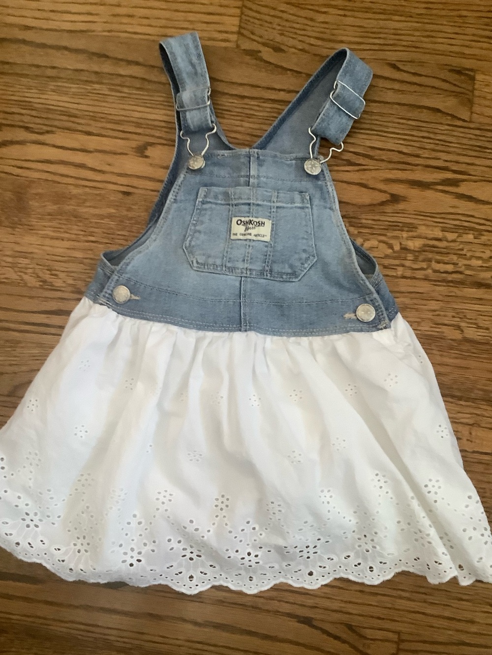 OshKosh B’Gosh Denim Overall Eyelet Skirt Dress